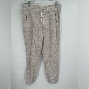 ATHLETA Cabo Tide Linen Jogger Pants Neutral Camo Light Weight Size 14T
